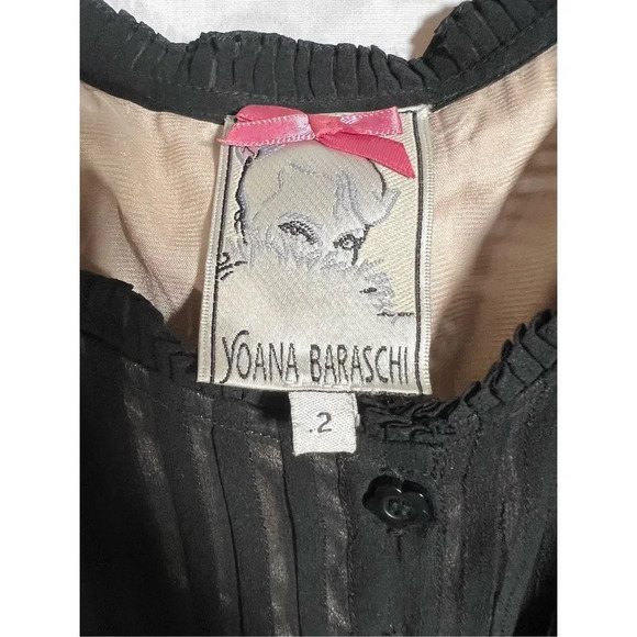 Yoana Baraschi Women’s Sleeveless Button Down Silk Lace Dress Black Size… - Picture 4 of 10